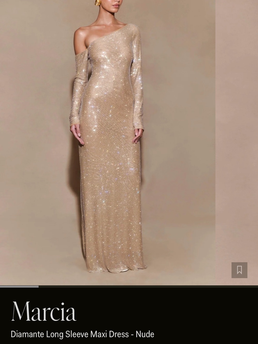Meshki Gold Sequin Maxi Dress